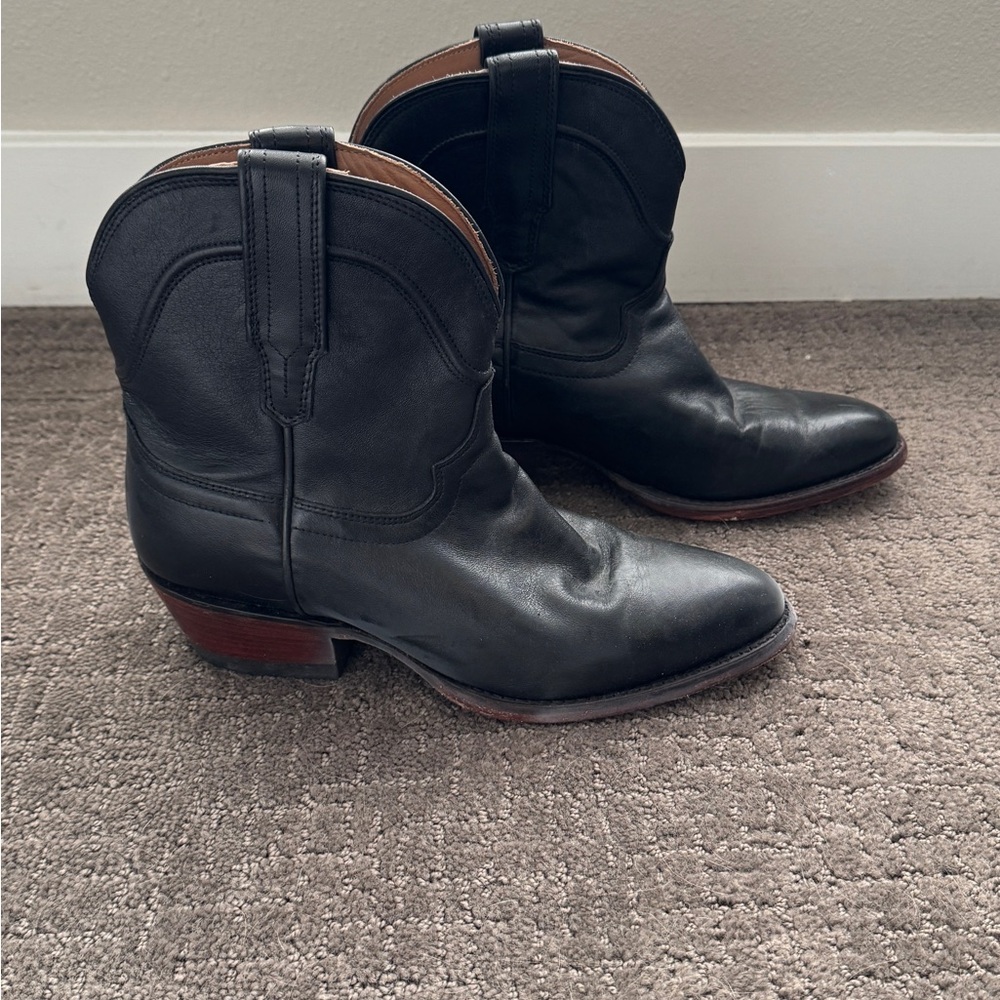 Tecovas Black Leather Ankle Boots / Booties